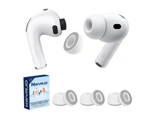 Memory Foam Replacement Ear Tips for AirPods Pro 3 Silicone Shield, Compatible withAirPods Pro 3rd Generation 2025, Anti-Slip Better Noise...
