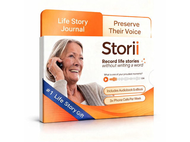 Life Story Journal: Voice Memoir Gift for Grandparents, Mom & Dad No apps or WiFi needed. Works on any phone, even landlines. 3 calls/week. Stories...