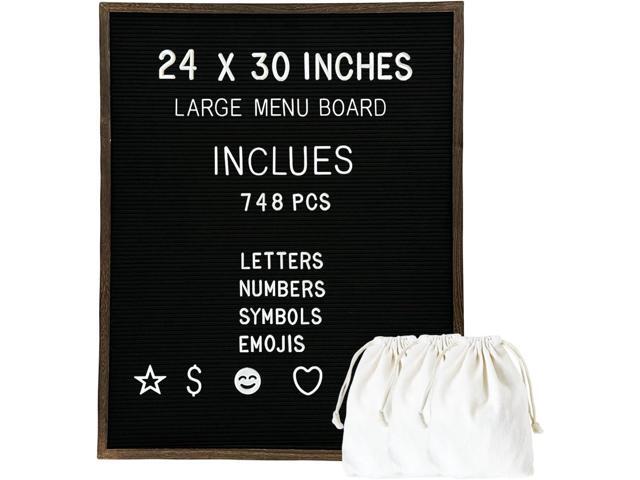 Large Felt Letter Board 24x30 Inch with 748 letters, Menu Board Letter, Felt Board Message Board, Changeable Letter Board Black Letter Board Sign...