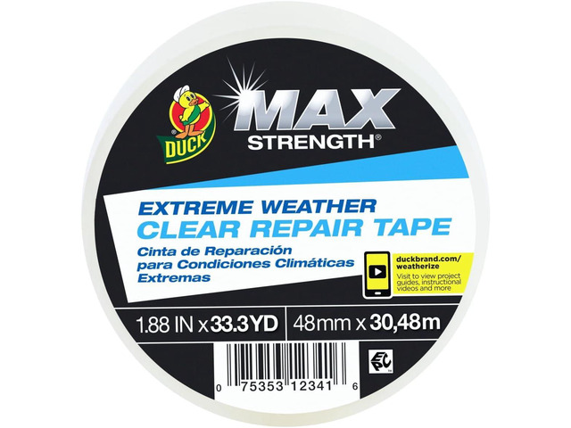 Brand All Weather Indoor/Outdoor Repair Tape, Weatherproofing, Clear & UV Resistant, 1.88-Inch x 33.3-Yards, Single Roll, 281230 (Pack of 6)