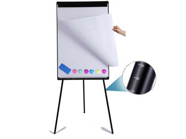 Magnetic Whiteboard Easel Dry Erase Board with Tripod Stand, 36'x24', Black Portable Height Adjustable 3' x 2' Dry Erase Easel with Flipchart...
