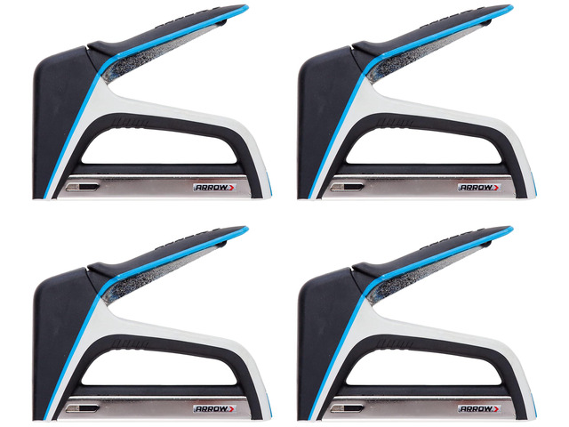 Arrow T50X Heavy-Duty Staple Gun for Upholstery, Furniture, Office, Decorating, Fits 1/4', 5/16, 3/8', or 1/2' Staples (Pack of 4)