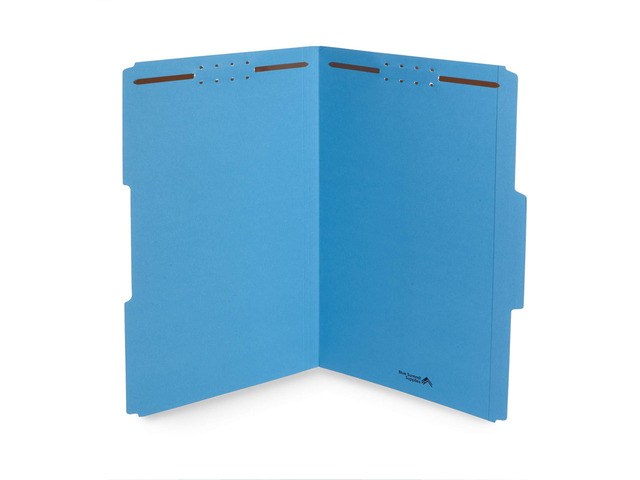 50 Fastener File Folders, Legal, Heavy Duty, Blue Heavy-duty 14pt, reinforced 1/3 top tab, legal size, embedded fasteners, for legal, medical,...