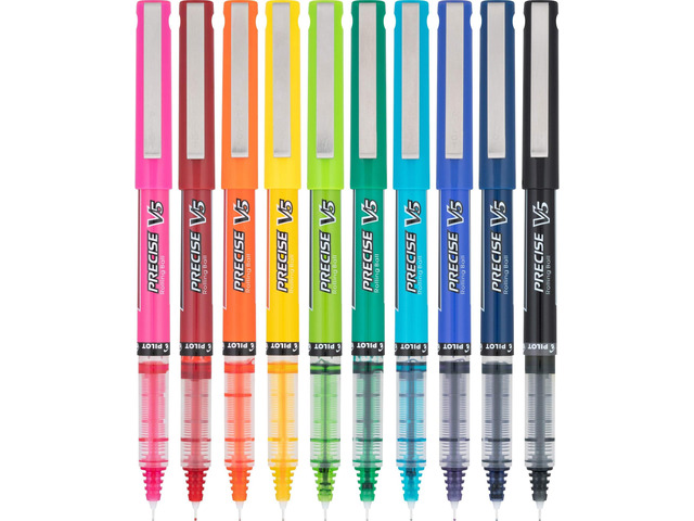 Precise V5 Capped Liquid Ink Rollerball Pens, Extra Fine Point Ink Pens 0.5 mm, Colored, Assorted Colors, Deal for School, Journaling, & Office...