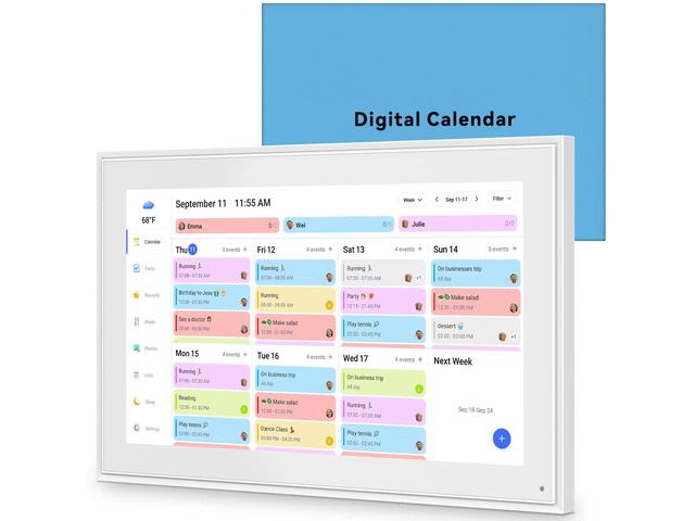 15.6 Inch Digital Calendar Wall Touch Screen Chore Chart, 32GB Electronic Calendar + Smart Family Planner, Wall and Desk Mountable, Gifts for Women...