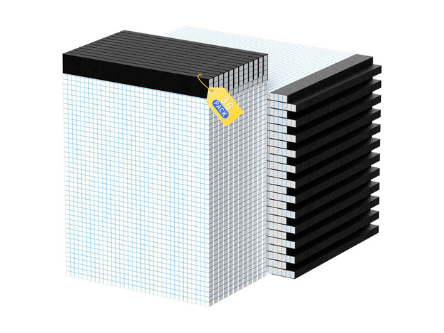 2 Pack Graph Paper 8.5 X 11, 4x4 Quad, Grid Paper 8-1/2' X 11.75' Grid Pad 8.5 X 11.75, Premium Engineering Notebook, Easy Tears Off, Perforated...