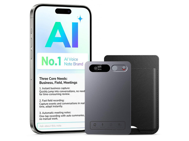 AI Voice Recorder,Unlimited Transcribe & Summarize,App Control,AI Note Taking Recording Device w/Case,Supports 152 Languages,Magsafe Voice Recorder...