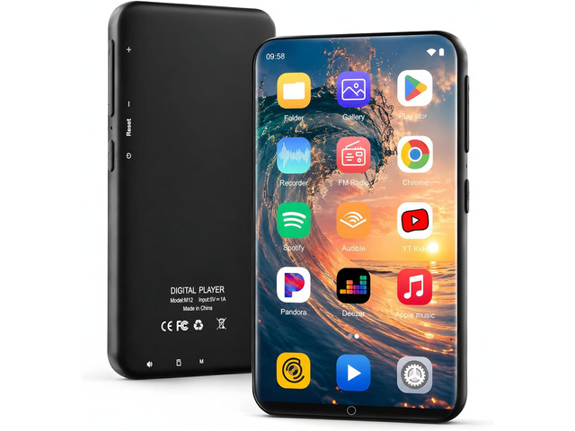 MP3 Player with Bluetooth and WiFi, 32GB Android13 Spotify Music Player, Hi-Res Lossless Audio MP4 Player, 4.0Inch HD Touchscreen, Supports...