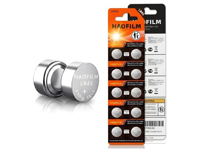 HAOFILM 10-Pack LR41 Button Batteries, AG3 392 384 SR41 1.5V Cell Battery For watches and toys Leak-proof durable design Long-lasting daily power...