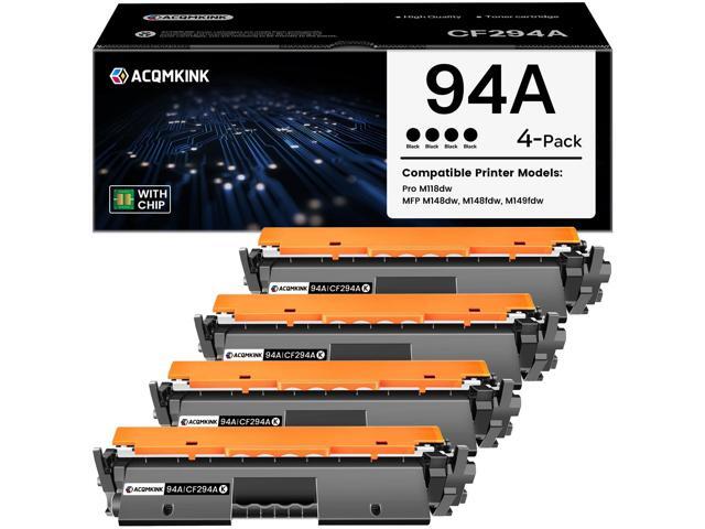 94A CF294A Black Toner Cartridge Replacement for HP 94A CF294A Pro M118dw MFP M148fdw M148dw M149fdw Printer Ink, 4 Pack