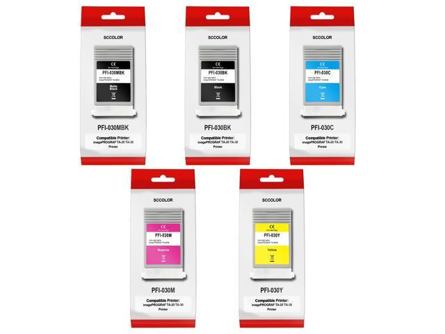 PFI-030 Ink Cartridge Compatible for Canon PFI-030 Pigment Ink Tank Kit PFI-030MBK PFI-030BK PFI-030C PFI-030M PFI-030Y Replacement for Canon for.