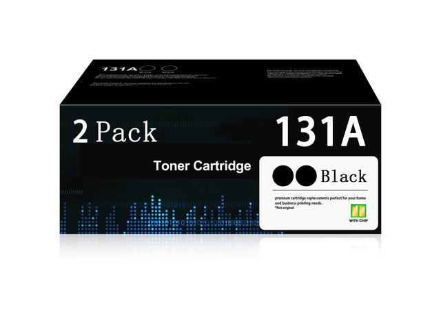 131A Black Toner with Chip Replacement for HP 131A CF210A Toner Cartridge LaserJet Pro 200 Color M251nw MFP M276nw M251n M276n Series Printer 2-Pack