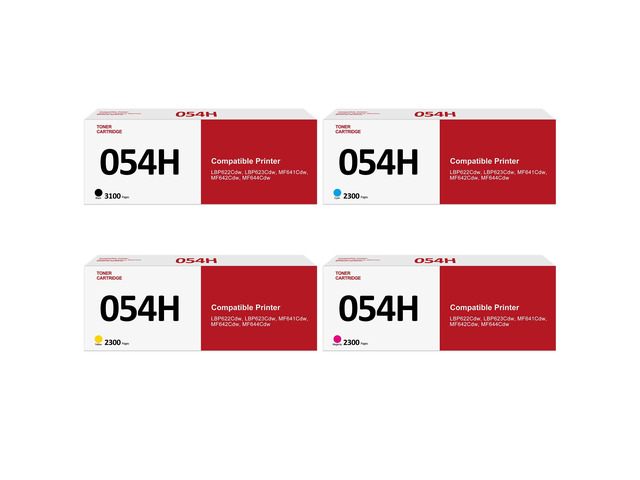 054 H Toner Cartridge Set 4-Color High Yield Toner Cartridge Replacement for Canon 054 Toner Cartridge Compatible with Color ImageClass LBP622Cdw...