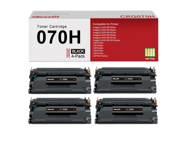 070H Black High Yield Toner Cartridge CRG-070H 070 H with Chip 4-Pack Toner Cartridge CRG070H Replacement for Canon 070H Toner Cartridge for...