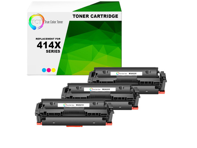 414X Color Toner Cartridge 3 Pack - Compatible Replacement for HP 414X W2021X W2022X W2023X High Yield Works with HP Color LaserJet Pro M454, MFP...
