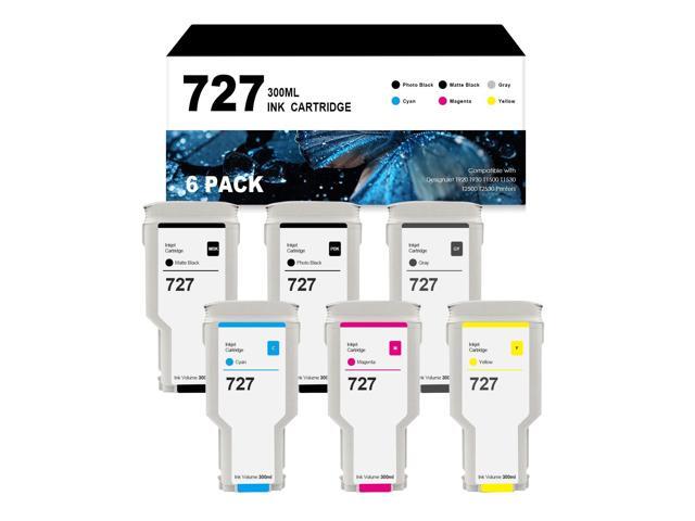 727 Ink Cartridge 300ml Replacement for hp 727 Ink cartridges C1Q12A F9J79A F9J76A F9J77A F9J78A F9J80A Compatible with DesignJet T920 T930 T1500...