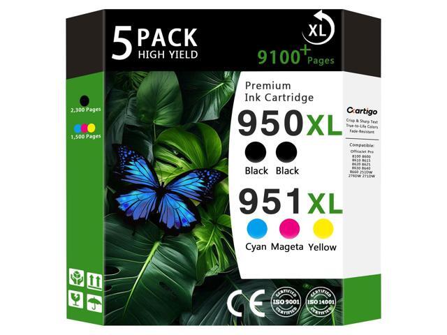 950XL 951XL High Yield Ink Cartridges Compatible for Combo Pack HP 950 951 Replacement for Officejet Pro 8100 8600 8610 8615 8620 8625 8630 251DW.