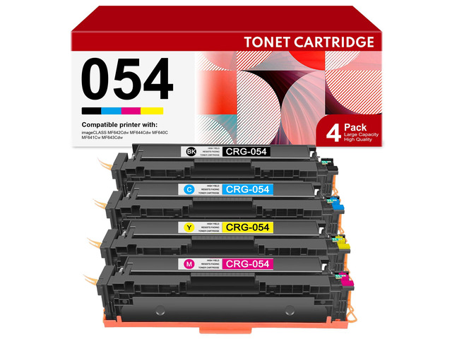 054 Toner Cartridge Set, Replacement for Canon 054 054H CRG-054 Work with Color imageCLASS MF644Cdw MF642Cdw MF640C LBP621Cw Printer Toner (Black...