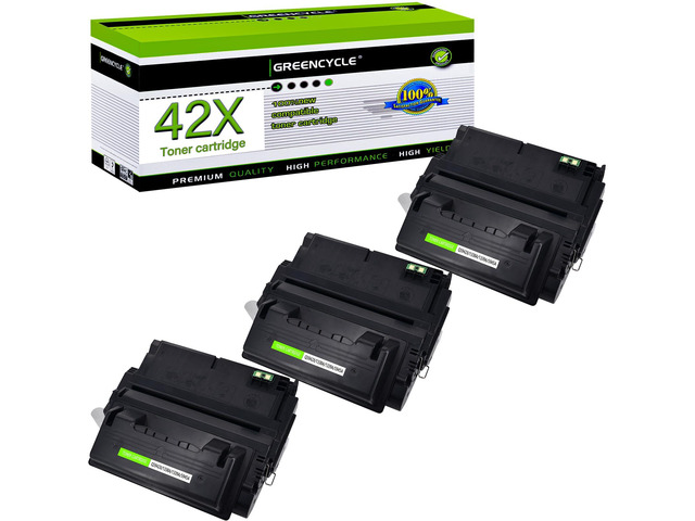3 Pack High-Yield Compatible Black Toner Cartridge Replacement for HP 42X Q5942X Q1338A Use with LaserJet 4250 4250N 4250TN 4250DTN 4250DTNSL 4350...
