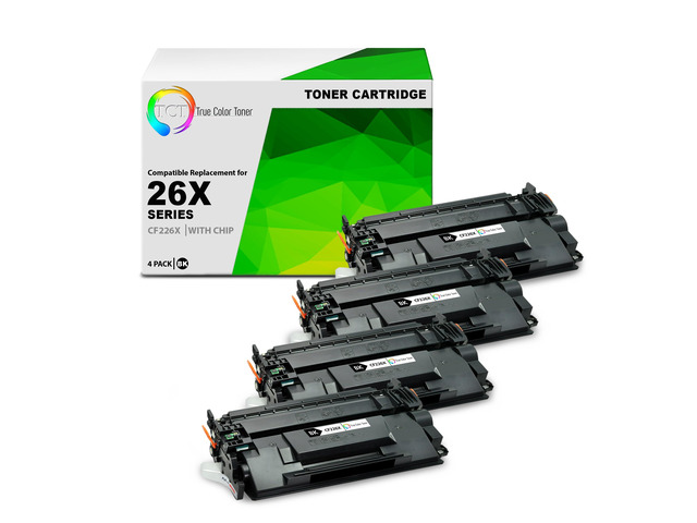 Compatible 26X Toner Cartridge 4 Pack - High Yield Black Replacement for HP LaserJet Pro M402D M402DN M402N, MFP M426DW M426FDN M426FDW Printers...