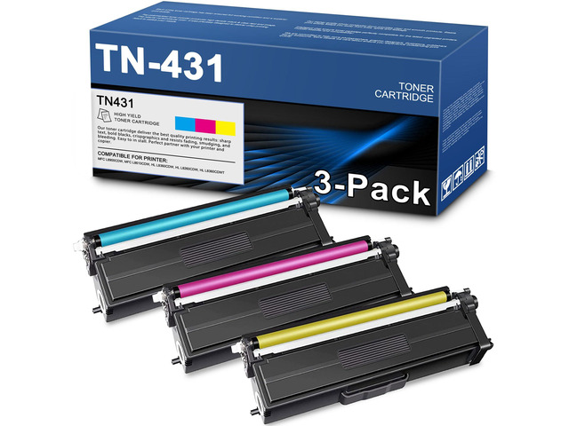 TN-431 TN431 Toner Cartridge 3-Pack Compatible TN431C TN431M TN431Y Replacement for Brother TN431 TN-431 MFCL8900CDW HLL8360CDW HLL8260CDW...