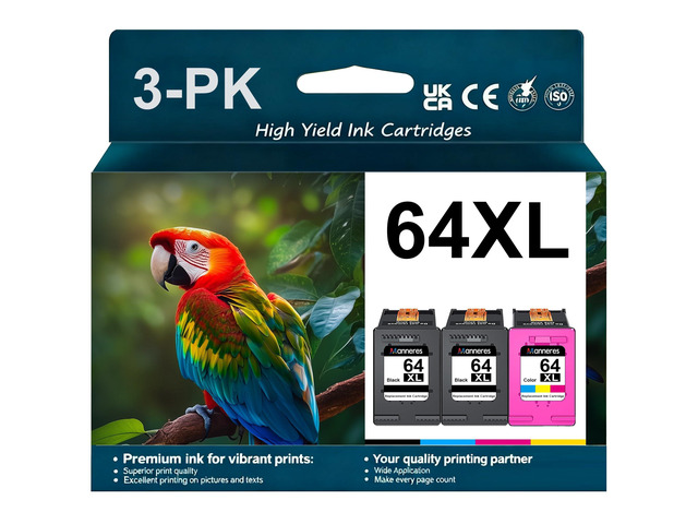 64XL Ink Cartridges 3Pack-Replacement for HP 64XL Combo for Envy Photo 7855 7858 7800 7100 7155 6255 7164 Inspire 7255e 7955e 7958e 7900e Tango...