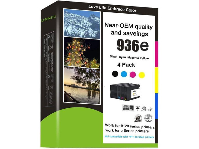 936XL High Yield Ink Cartridges Combo Pack Replacement for OfficeJet Series 9110b 9122e 9125e 9128e 9130b 9135e OfficeJet Pro Wide Format 9730e...