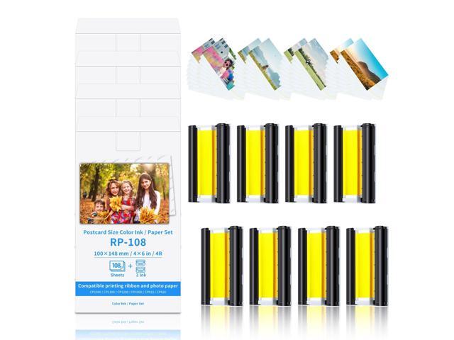Compatible for Canon Selphy CP1500 CP1300 Ink and Paper Set RP-108IN (4 Set) RP108 8 Color Ink Cartridges and 432 Sheets 4x6 Photo Paper for Selphy.