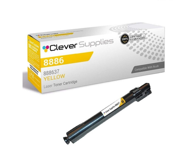 CS Replacement Toner Cartridge Compatible with Ricoh C2000 888637 Yellow C2000 C2500 C3000 DSc525 DSc530 LC435 LC440 LD430C LDC425c C2525 C3030 Yellow