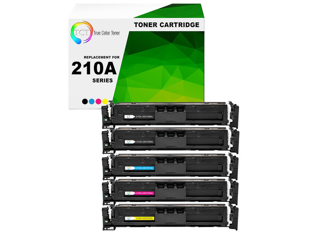 210A Toner Cartridge 5 Pack - Compatible Replacement for HP 210A W2100A W2101A W2103A W2102A Works with HP Color LaserJet Pro 4201dn MFP 4301fdn...