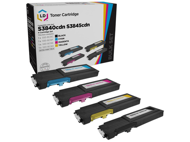 Compatible Toner Cartridge Replacements for Dell S3840cdn S3845cdn Extra High Yie (1 Black, 1 Cyan, 1 Magenta, 1 Yellow, 4-Pack) Compatible with...