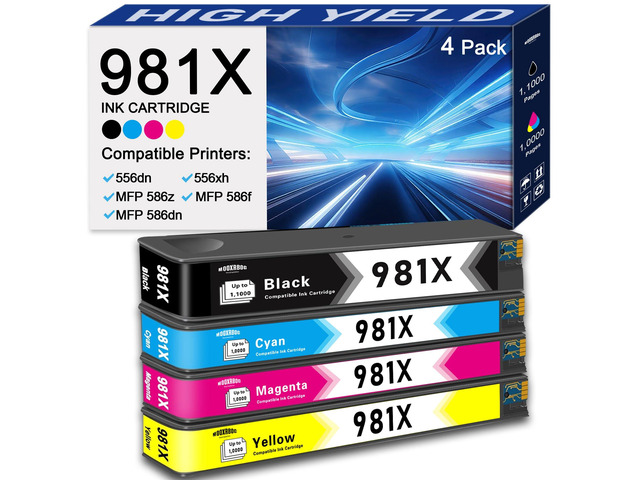 981X Ink Cartridge High Yield Replacement for HP 981X 981 Ink Work for PageWide Enterprise Color 556 556dn 556xh MFP 586 MFP 586z MFP 586dn MFP...