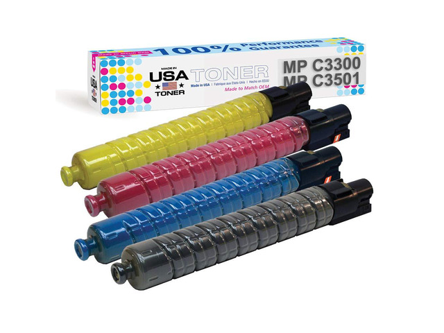 Compatible Replacement for Ricoh Aficio MP C2800, MP C3300, Replacement for 841276 841423 841422 841421 (Black, Cyan, Yellow, Magenta, 4 Pack)