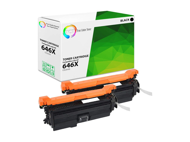 646X Black Toner Cartridge 2 Pack - Compatible Replacement for HP 646X CE264X Black High Yield Works with HP Color LaserJet Enterprise CM4540 MFP...