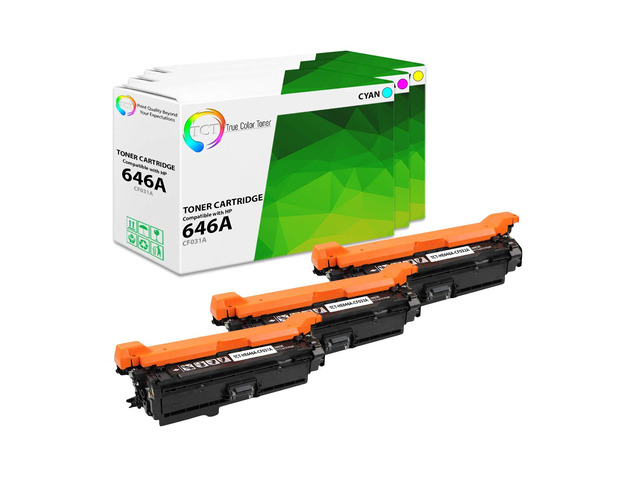 646A Color Toner Cartridge 3 Pack - Compatible Replacement for HP 646A CF031A CF032A CF033A Works with HP Color LaserJet Enterprise CM4540 MFP...