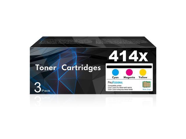 414X High-yield Toner Cartridge 3-Color Replacement for HP 414X Toner 414A W2021X W2023X W2022X Works with Color Laser Enterprise M455dn MFP M480f...