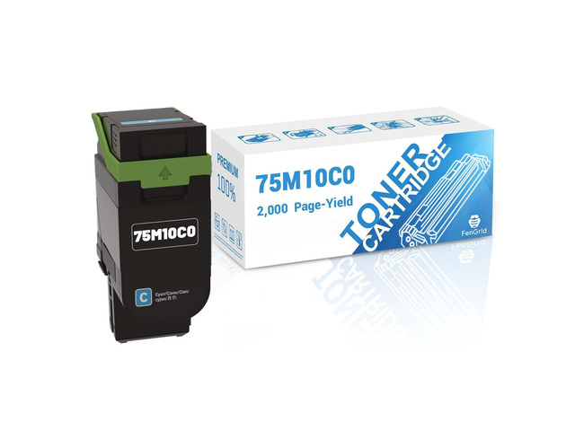 75M10C0 Cyan CX532 Toner Cartridge, 2,000 Page-Yield Compatible with Lexmark 75M10C0 CS531dw CS632dwe CX532adwe CX635adwe