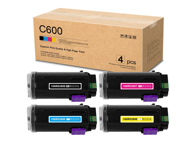 VersaLink C600 / C605 Toner Cartridges(106R03899 106R03896 106R03897 106R03898) 4-Color Set Compatible Replacement for Xerox VersaLink C600 / C605...