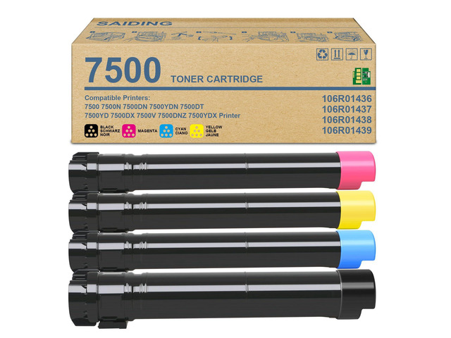 7500 Toner Cartridge 106R01436 106R01437 106R01438 106R01439 Compatible with Xerox Phaser 7500 7500N 7500DN 7500YDN 7500DT 7500YD 7500DX 7500V...