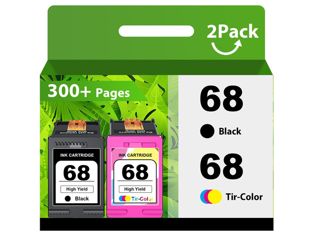 68 Ink Black & 68 Tri-Color Ink Replacement for HP 68 XL Ink Cartridges Work Envy 6152e 6155e 6552e 6555e 6558e Printers (2-Pack)