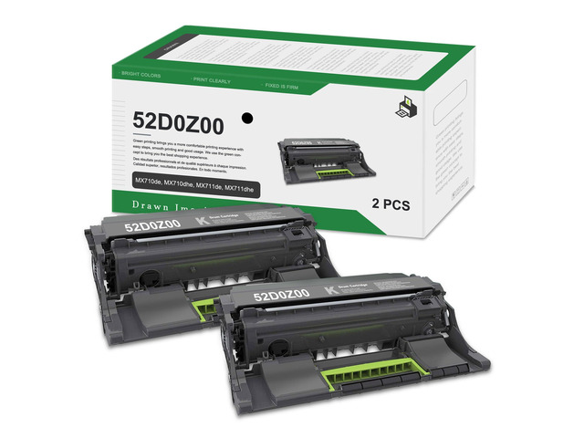 52D0Z00 Black Imaging Unit Toner(2-Pack) Lvan Compatible 52D0Z00 High Yield Imaging Unit Replacement for Lexmark MX710de MX710dhe MX711de MX711dhe...