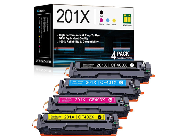 201X High Yield Toner Cartridge Compatible 4 Pack 201X 201A Toner Cartridges Replacement for HP Color Pro M252 M252n M252dw MFP M277 M277dw M277n...