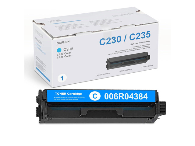 C230/C235 Cyan Toner Cartridge 1-Pack: Doen Compatible 006R04384 Toner Cartridge Replacement for Xerox C230 Color C235 Printer
