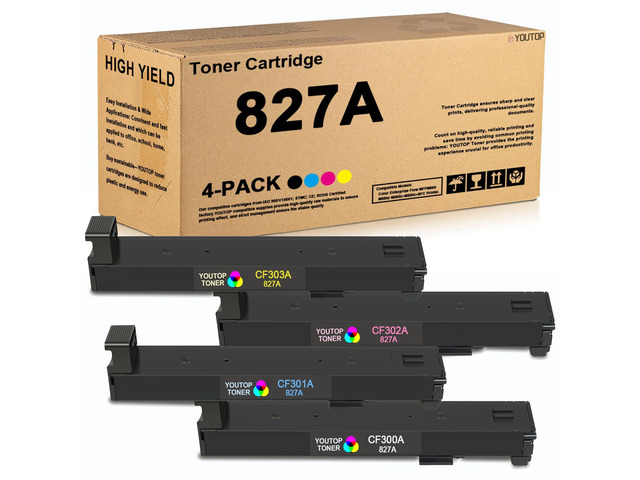 827A M880 Toner Cartridge Replacement for HP CF300A CF301A CF302A CF303A Toner Compatible for Color Enterprise Flow MFP M880 M880z M880z+ M880z+...