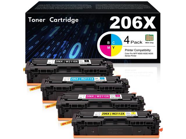 206X Toner Cartridges Replacement for HP 206X Toner Cartridges 4 Pack High Yield for Color Pro MFP M283fdw M282nw M283fdn Pro M255dw M255nw ...