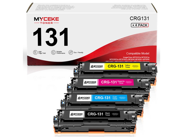 131 Toner Cartridge Set: 4 Pack High Yield CRG 131 Cartridges Compatible for Canon 131 Toner Cartridge Work with ImageClass MF8280Cw MF628Cw...