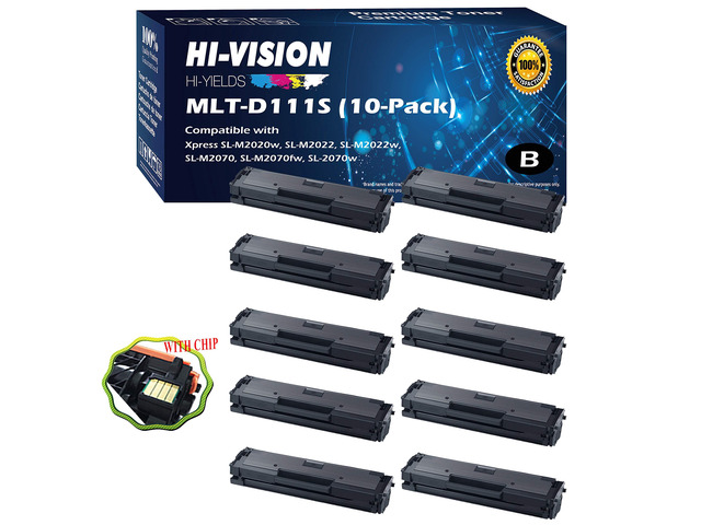 (10 Packs, Black) Compatible MLT-D111S Toner Cartridge Replacement for Samsung 111S, Use in SL-M2020W SL-M2022 SL-M2022W M2070 SL-M2070FW SL-M2070W...