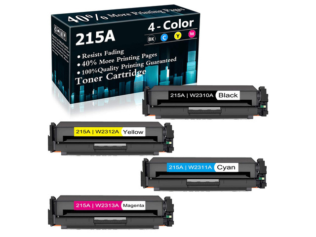 Top Ink 4-Pack (BK+C+Y+M) 215A,W2310A W2311A W2312A W2313A Toner Cartridge Replacement for HP Color Laserjet Pro MFP M182nw(7KW55A) M182n(7KW54A)...