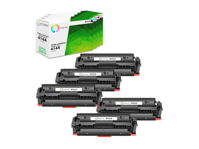 414A Toner Cartridge 5 Pack - Compatible Replacement for HP 414A W2020A W2021A W2022A W2023A Works with HP Color LaserJet Pro M454, MFP M479...