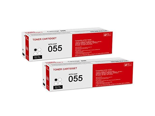 2 Pack 055 3016C001 Black Toner Cartridge: Compatible CRG-055 Replacement for Canon i-SENSYS LBP660 MF740 Series ImageClass LBP660C LBP664Cdw...